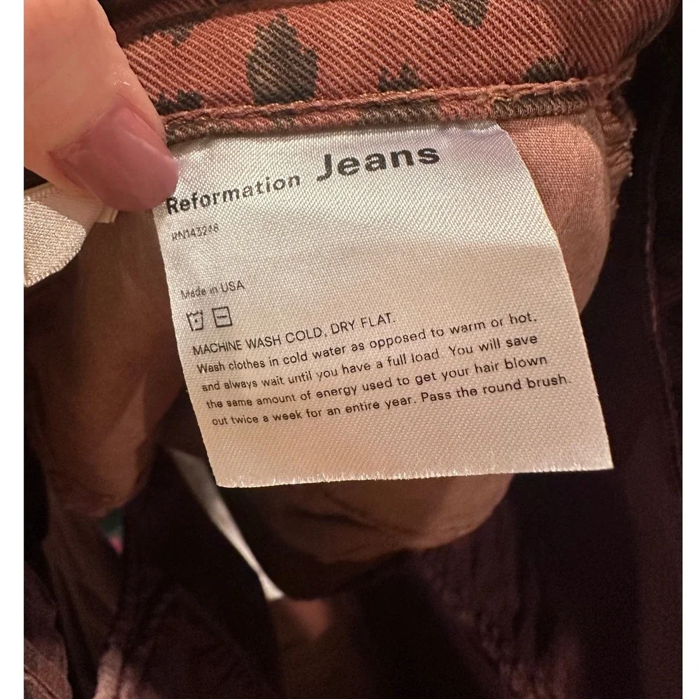 Reformation‎ Cher Leopard Print Mini Denim Skirt Size 27 Grunge Summer Casual - Picture 7 of 7